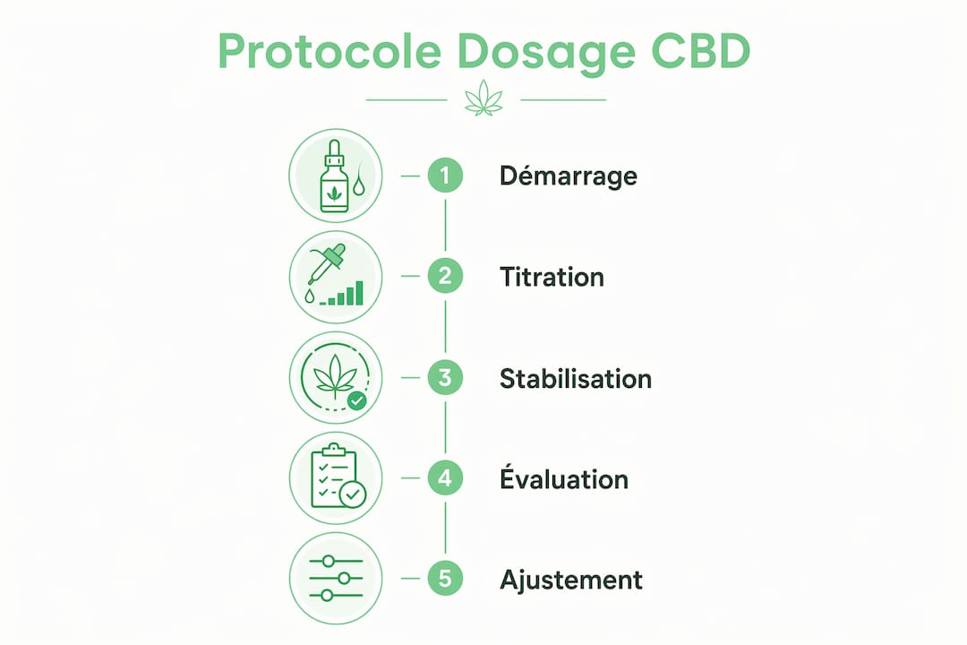 Schéma explicatif : comment doser le CBD étape par étape