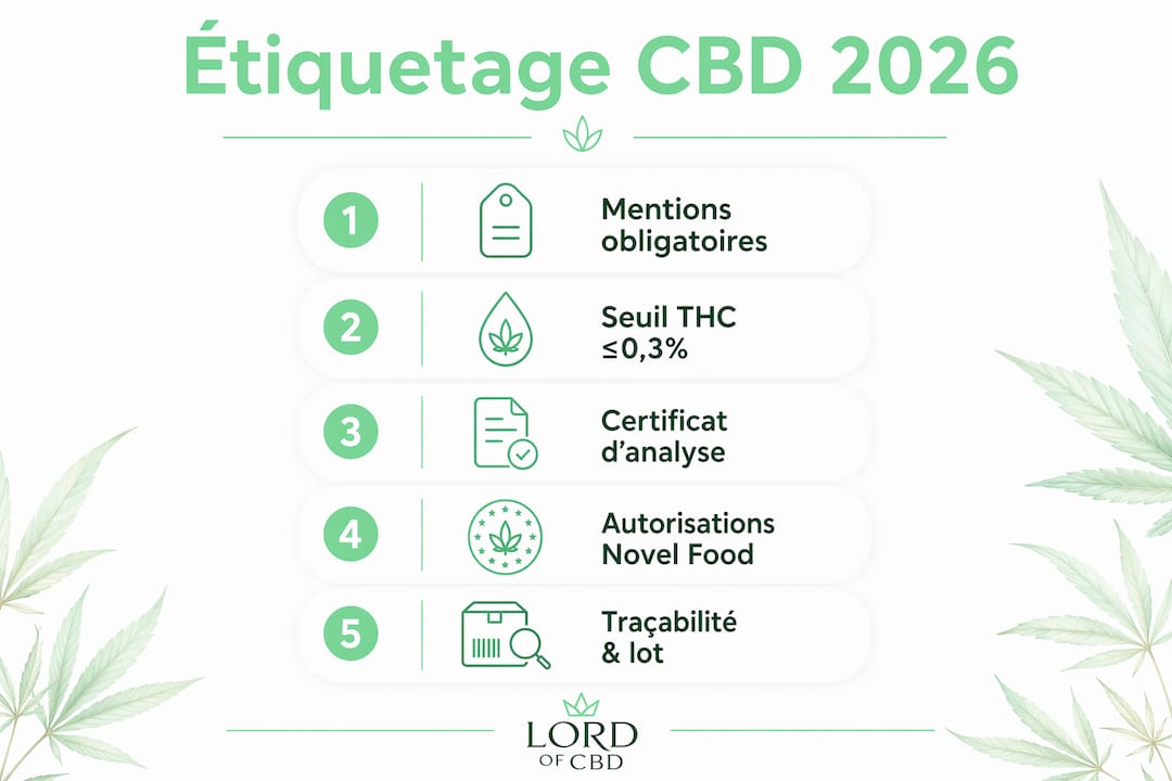 Les grandes étapes à suivre pour un étiquetage conforme du CBD en un coup d’œil