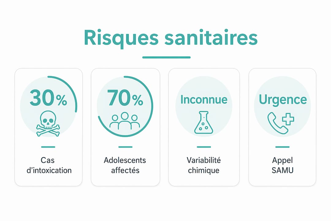 Cannabinoïdes psychoactifs légaux : réglementation, prudence et limites - Pure Extract CBD Infographic die de gezondheidsrisico’s van cannabinoïden belicht