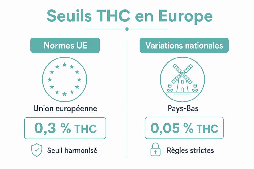 Visualización de los distintos límites máximos de THC permitidos en la Unión Europea y en cada país miembro