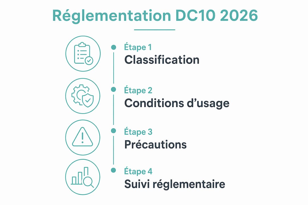 Infografica che illustra in dettaglio le diverse fasi dell'attuazione della normativa sul cannabinoide DC10 prevista per il 2026.