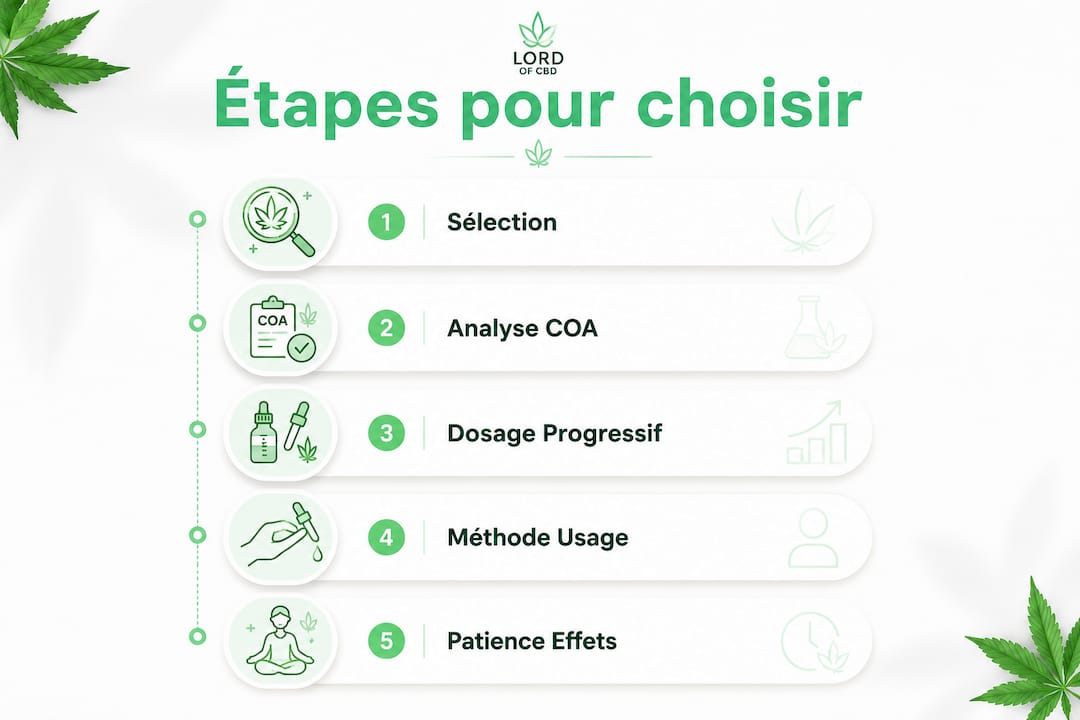 Infographie : les étapes essentielles pour bien choisir son CBD afin de mieux gérer l’anxiété