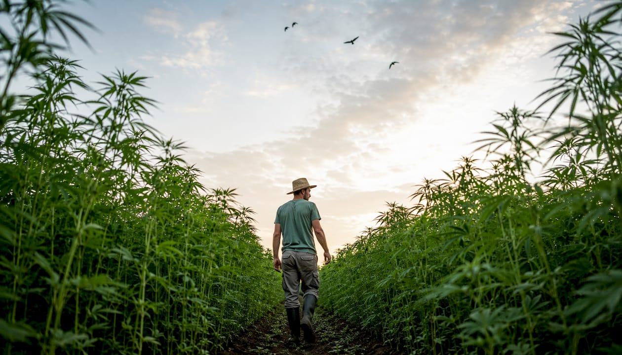 Culture de chanvre industriel accompagnée par un agriculteur