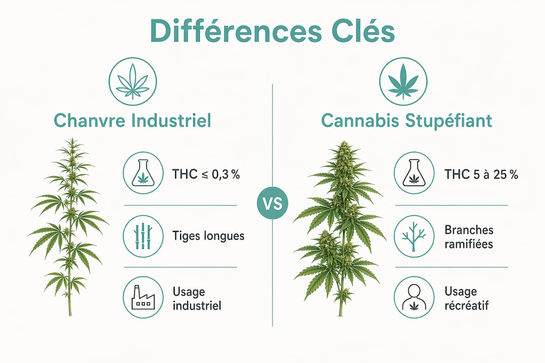Infographie : quelles différences entre le chanvre industriel et le cannabis récréatif ?