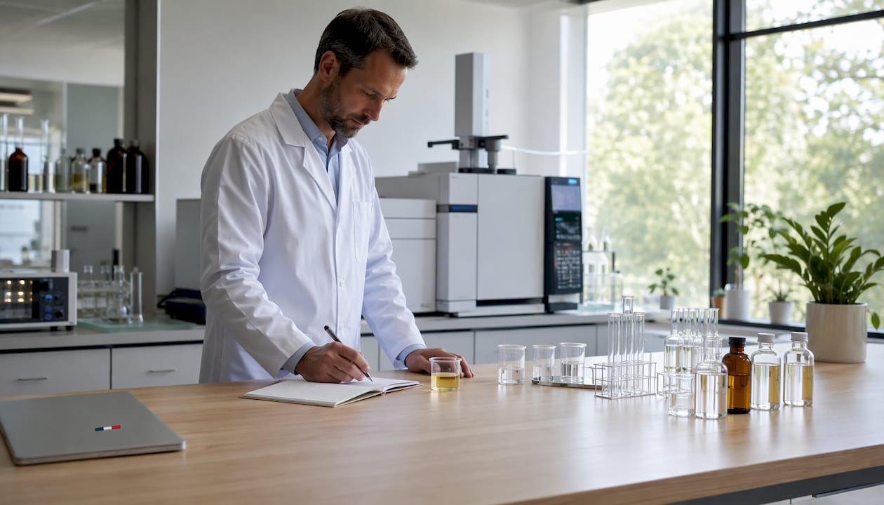 Un chercheur s'intéresse à l'étude des terpènes au sein de son laboratoire, analysant leurs propriétés et leur impact sur différents procédés scientifiques.