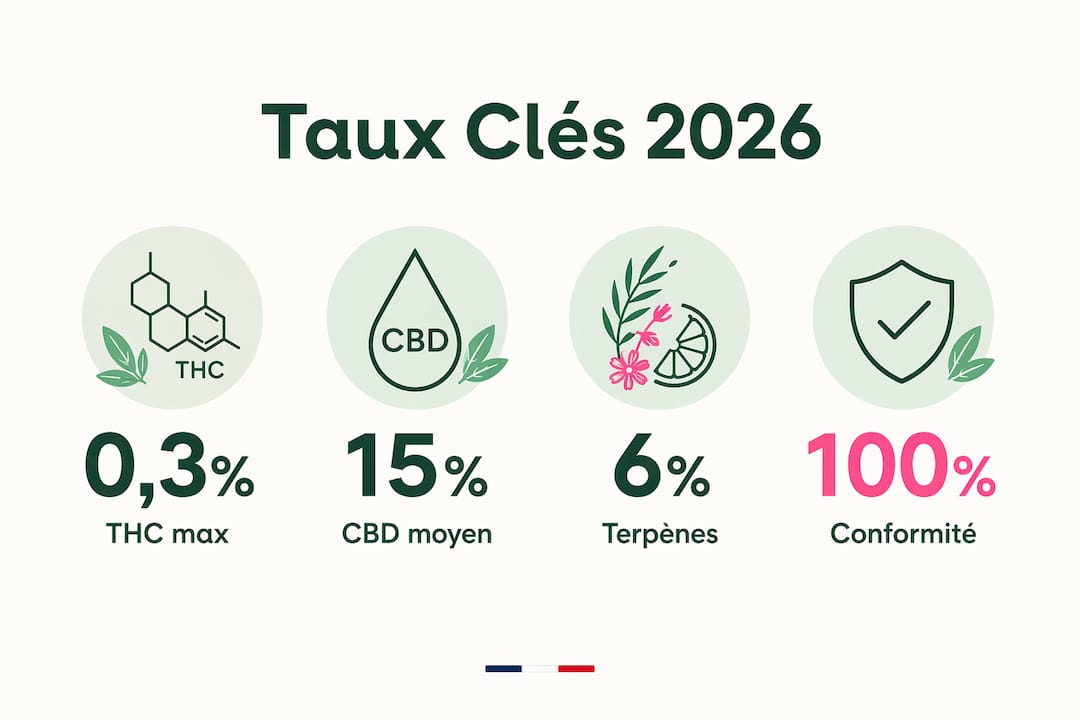 Présentation visuelle des seuils réglementaires des principaux cannabinoïdes