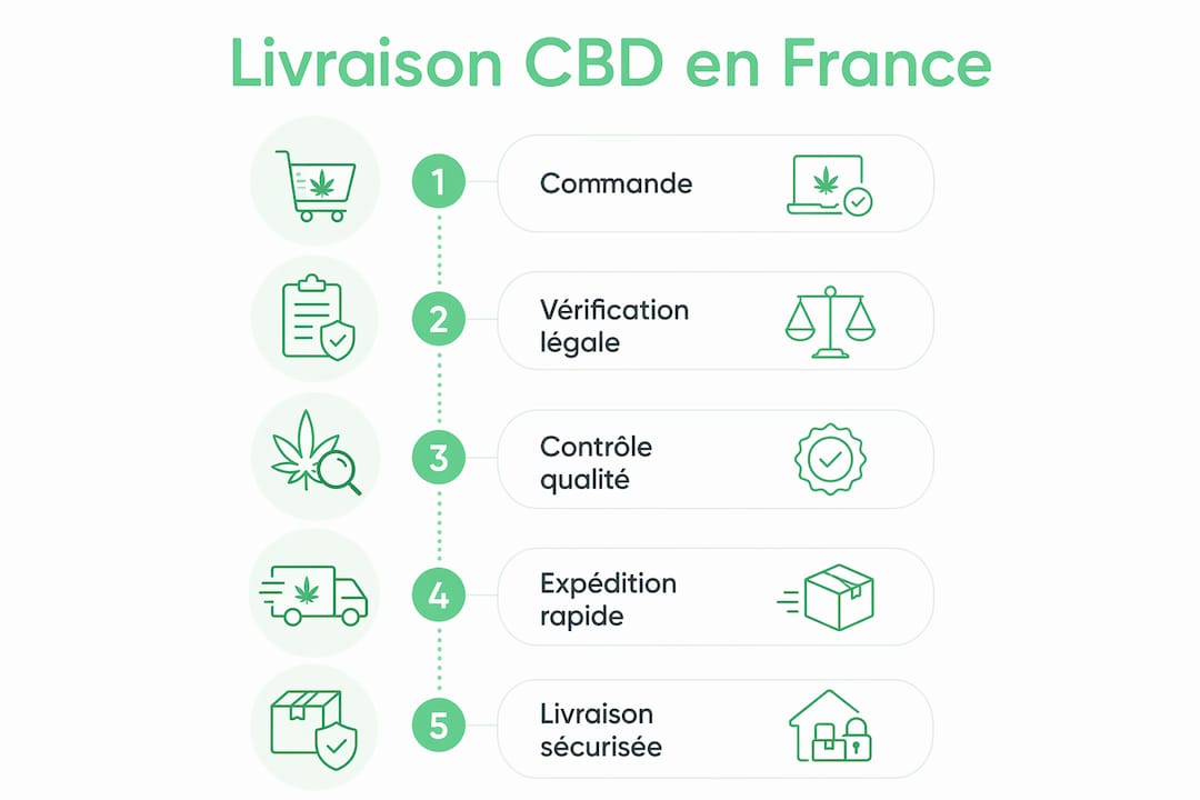 Les différentes étapes pour une livraison de CBD rapide et conforme à la législation en un coup d'œil