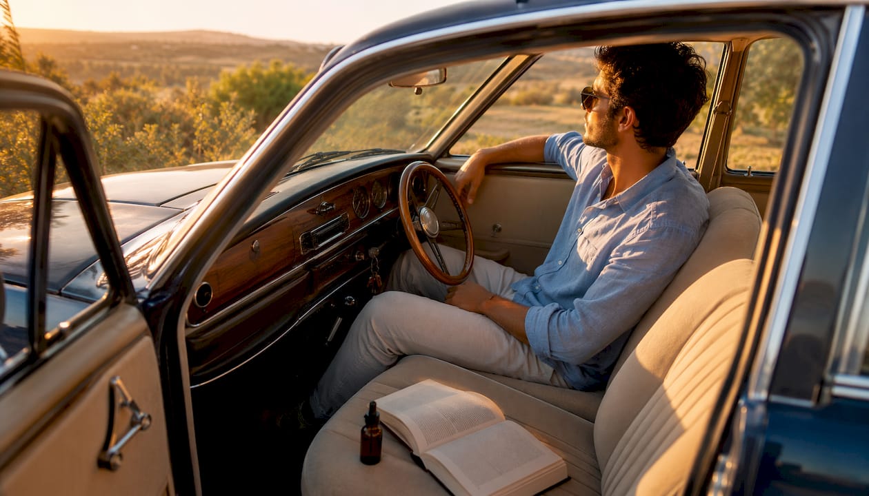 A driver who takes the time to think before starting his car