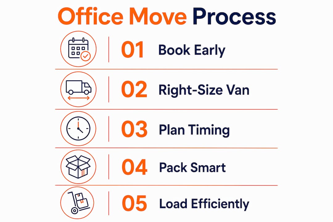 Infographic outlining office move steps