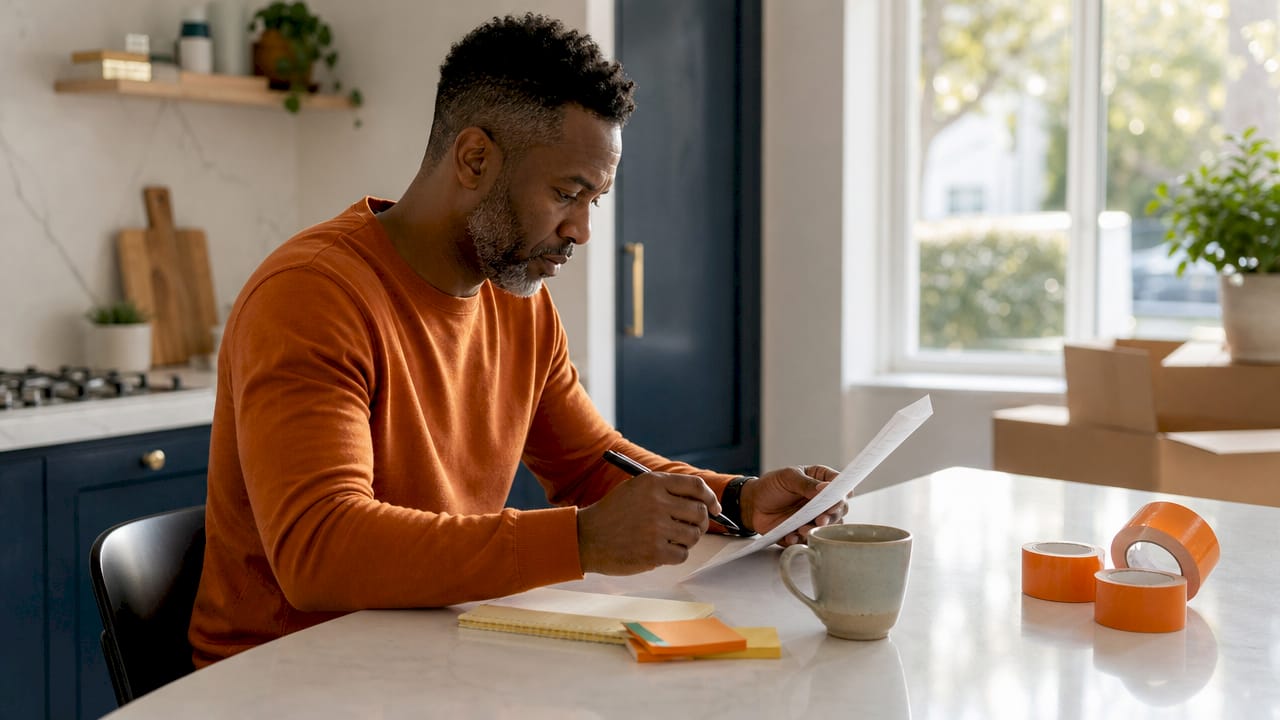 Person reviewing small move service checklist