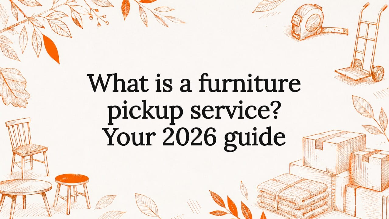 Decorative furniture pickup title card illustration