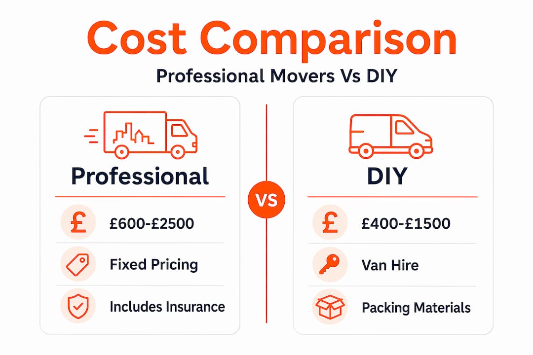 Infographic comparing costs of professional movers and DIY moves