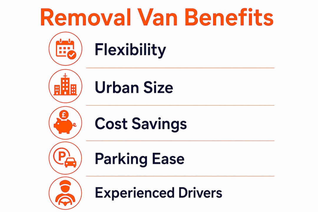 Infographic showing key benefits of removal vans