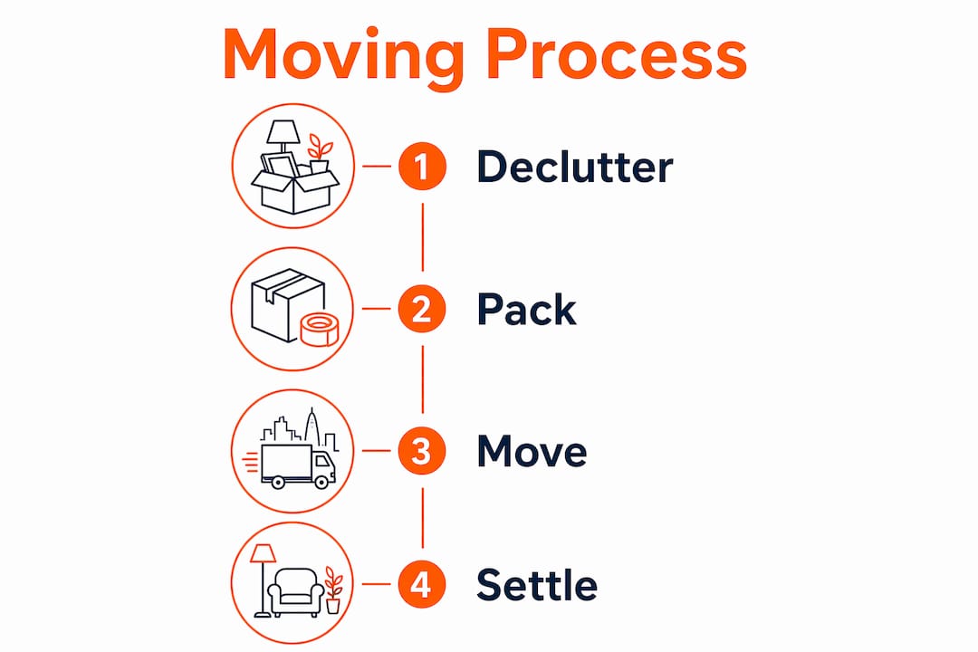 Infographic showing small move process steps