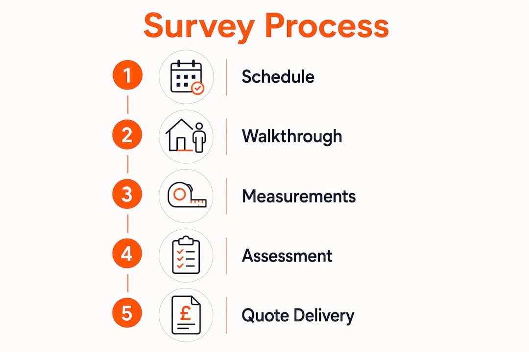 Infographic showing step-by-step removals survey process