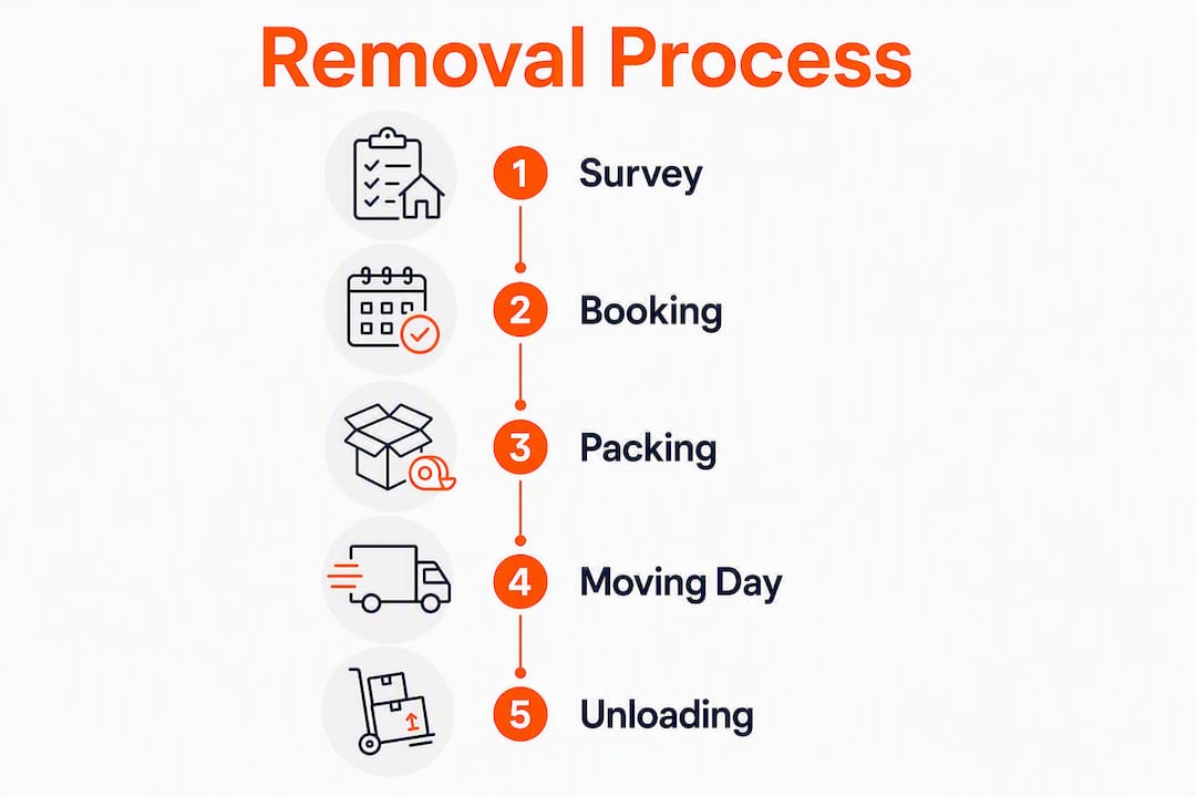 Infographic showing the removal company moving timeline