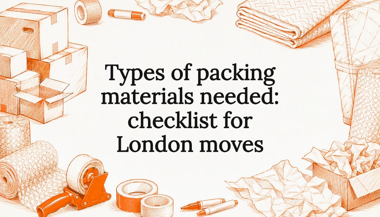 Decorative sketch of packing materials