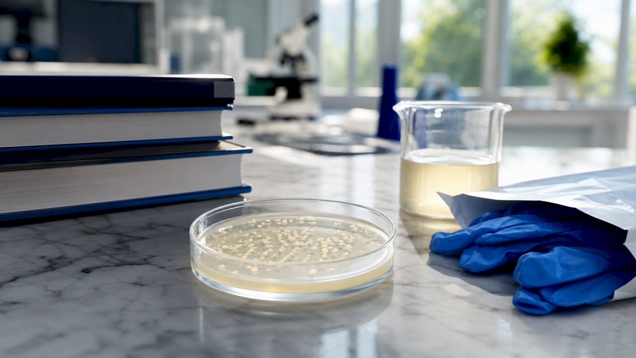 Petri dish culture of Faecalibacterium prausnitzii bacteria