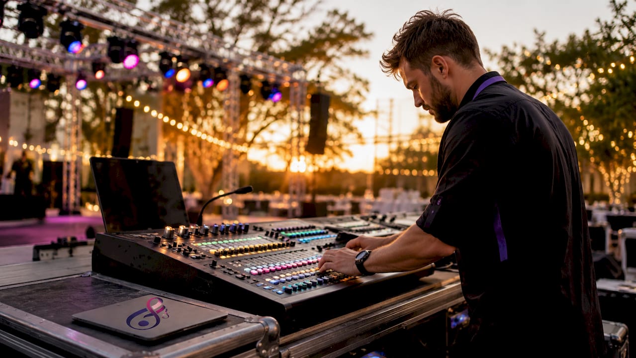 Hands operating event lighting control console