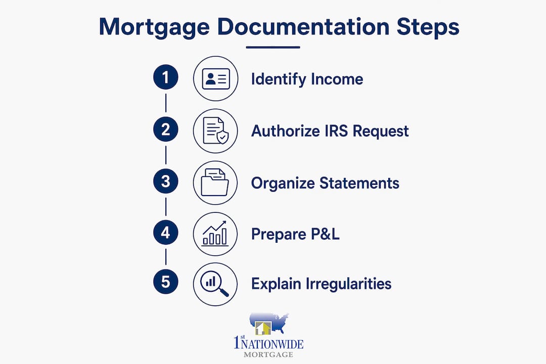 Infographic showing mortgage documentation steps