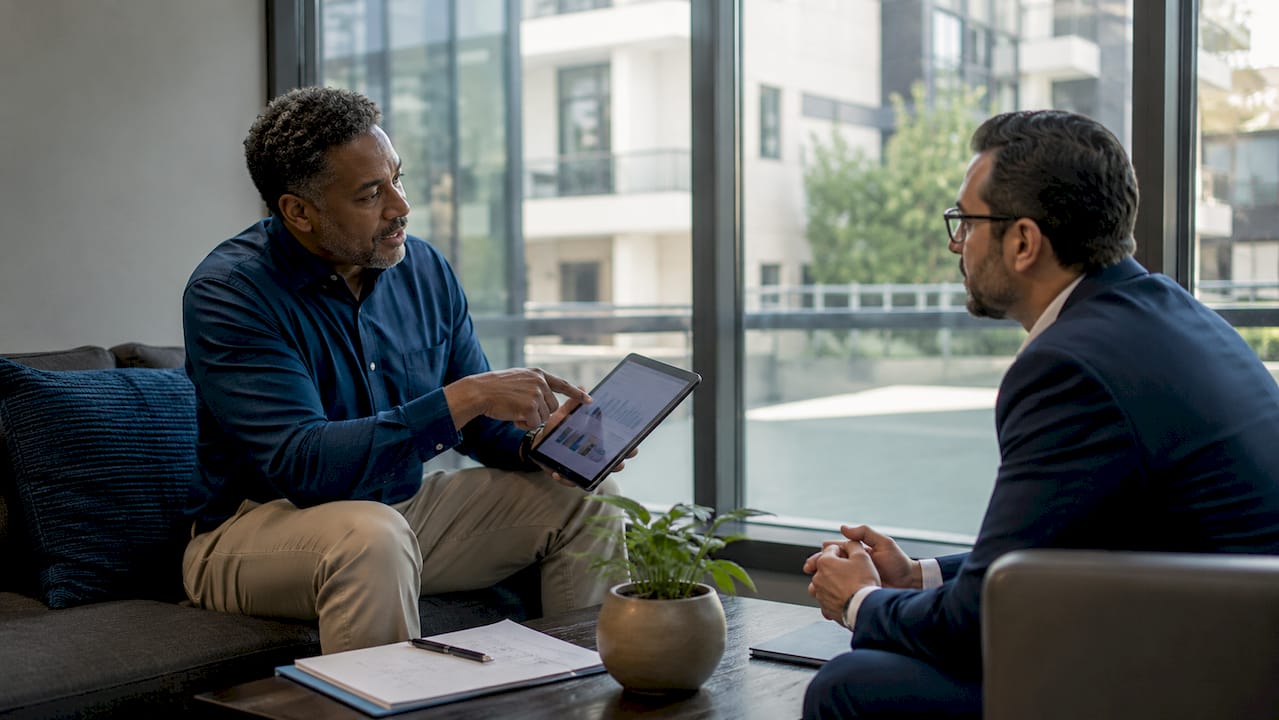 Investor and banker discussing non-QM loans