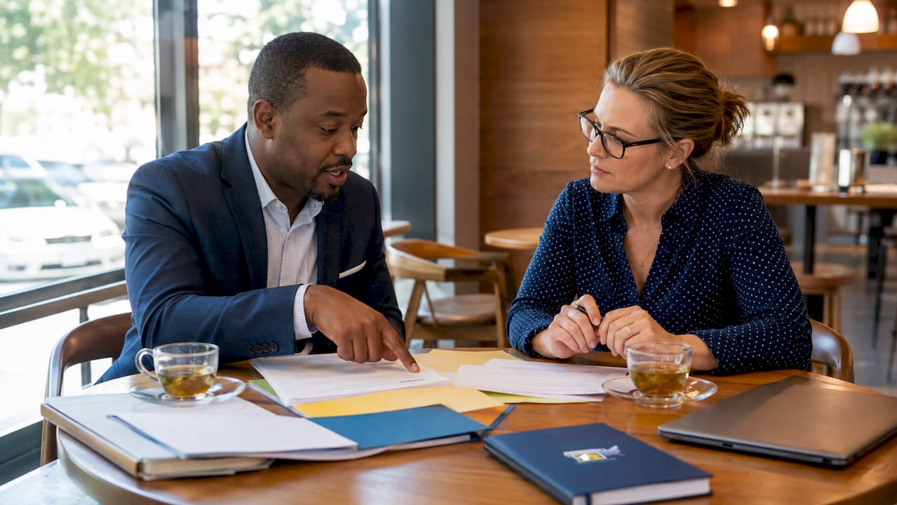 Professionals discussing mortgage regulations
