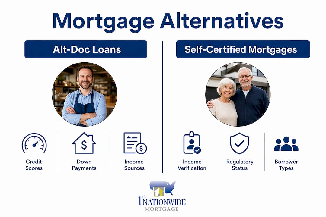 Infographic comparing alt-doc and self-certified mortgages