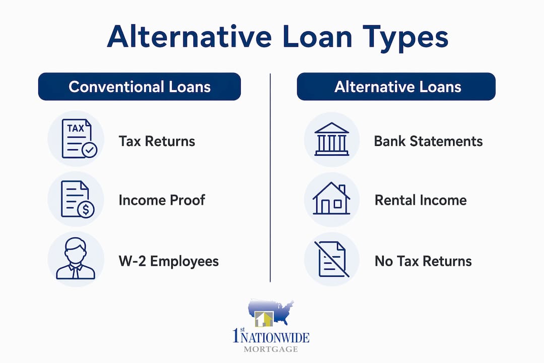 Infographic comparing conventional and alternative loans