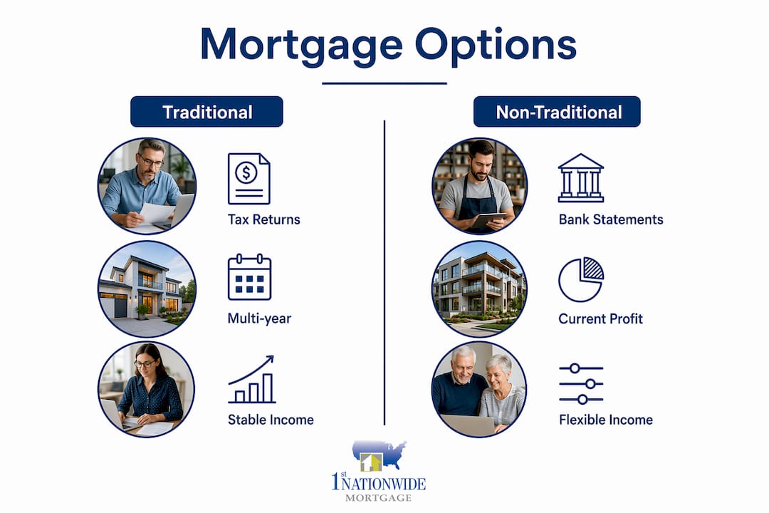 Infographic comparing traditional and non-traditional mortgage options