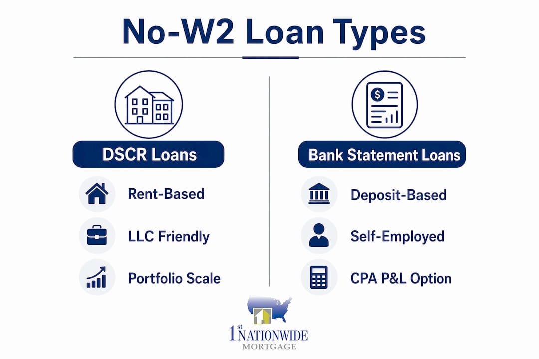 Infographic comparing DSCR and Bank Statement loans