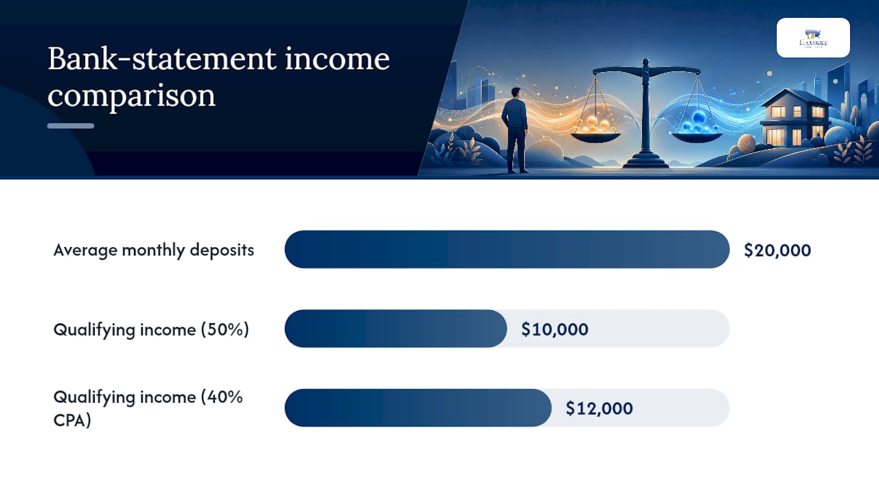 How do bank-statement loans convert your gross deposits into qualifying income? — overview diagram