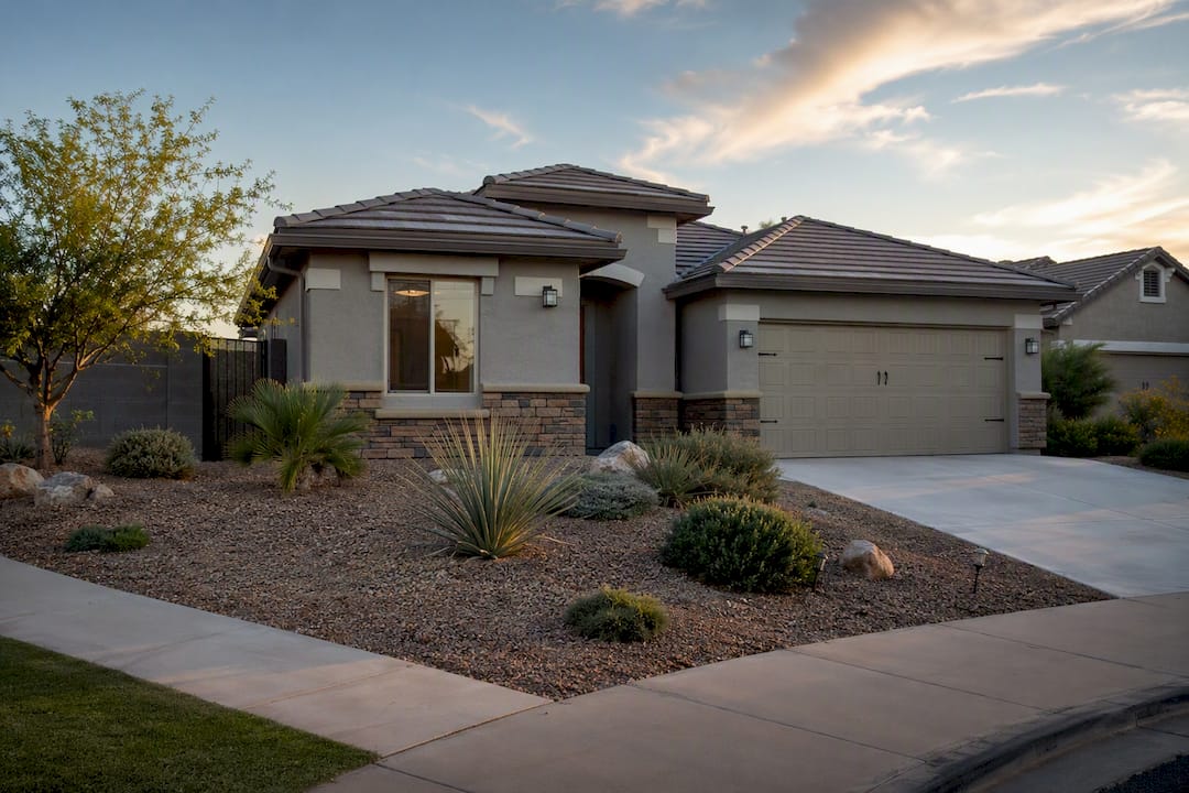Sun Belt rental home exterior sunny day
