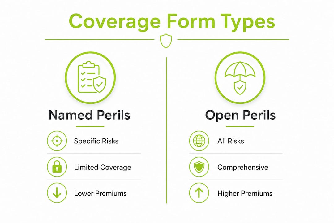 Infographic comparing named perils and open perils coverage