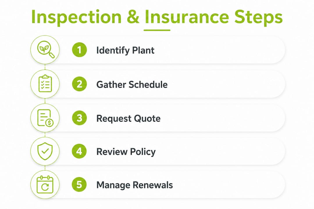 Infographic showing inspection and insurance process steps