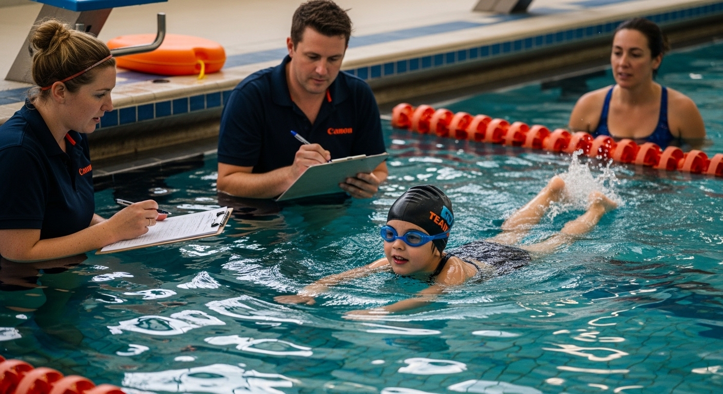 Kind Schwimmprüfung Abschluss