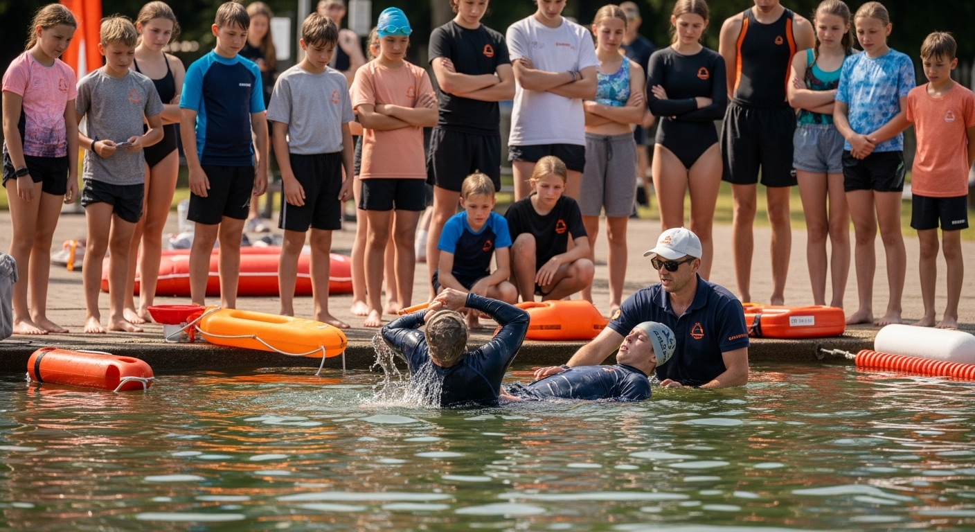schwimmabzeichen rettungsschwimmen teamwork