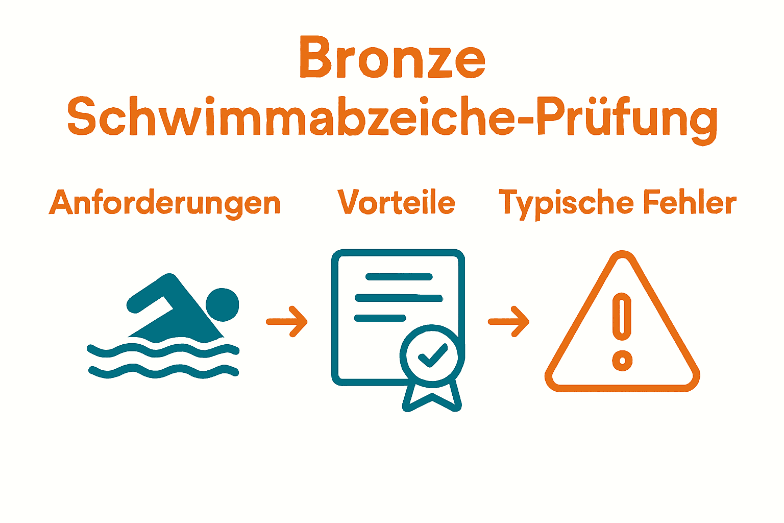 Vergleich Anforderungen, Vorteile und Fehler Bronze Schwimmabzeichen