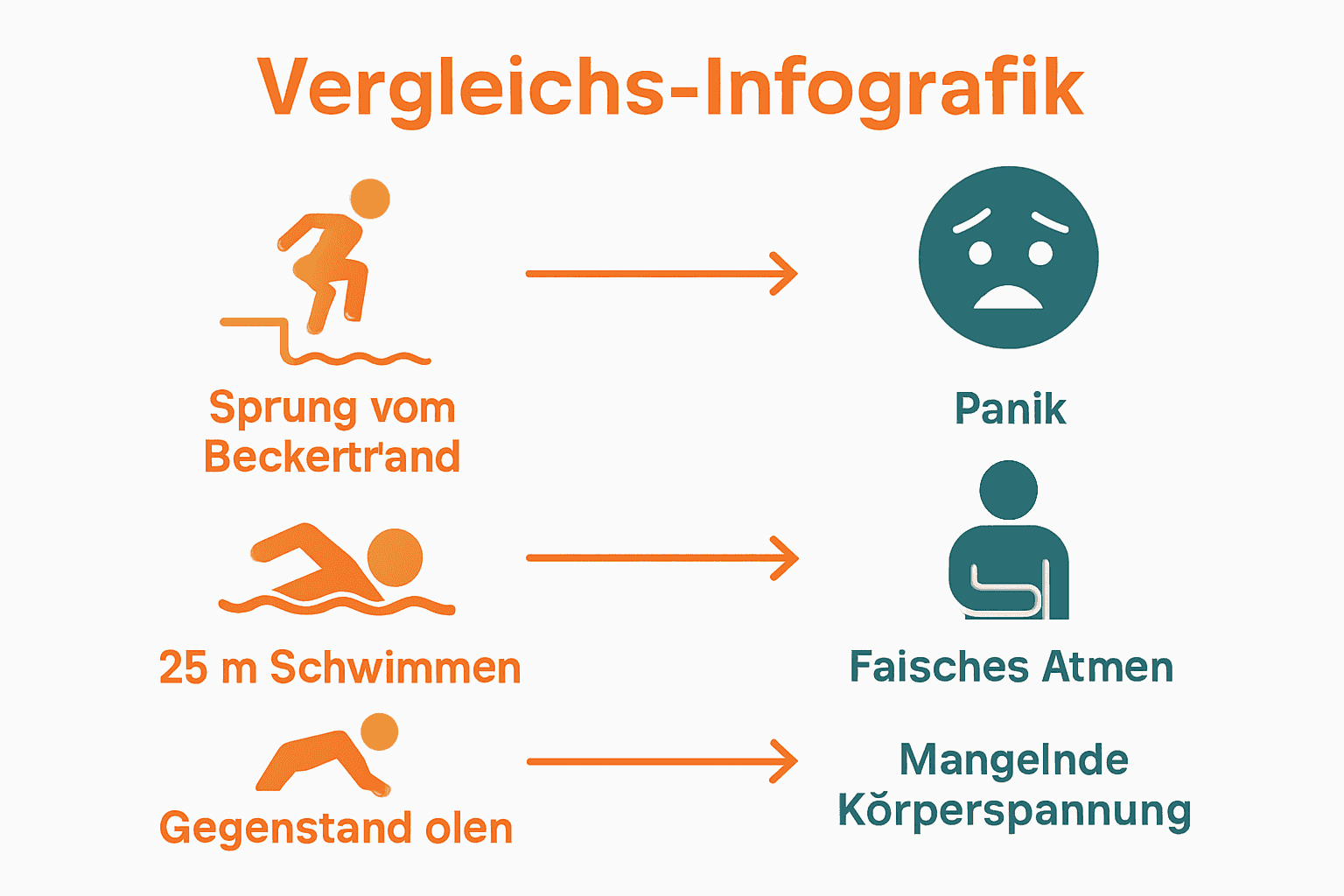 Seepferdchen Anforderungen vs. Fehlerquellen Infografik