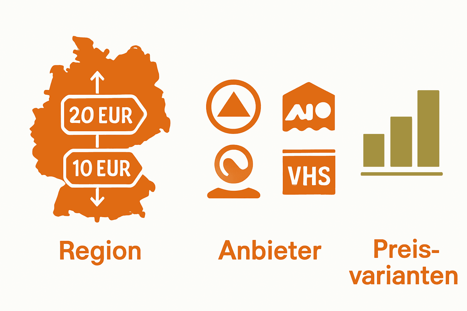 Vergleich der Kosten für das Bronze Schwimmabzeichen nach Anbieter und Region