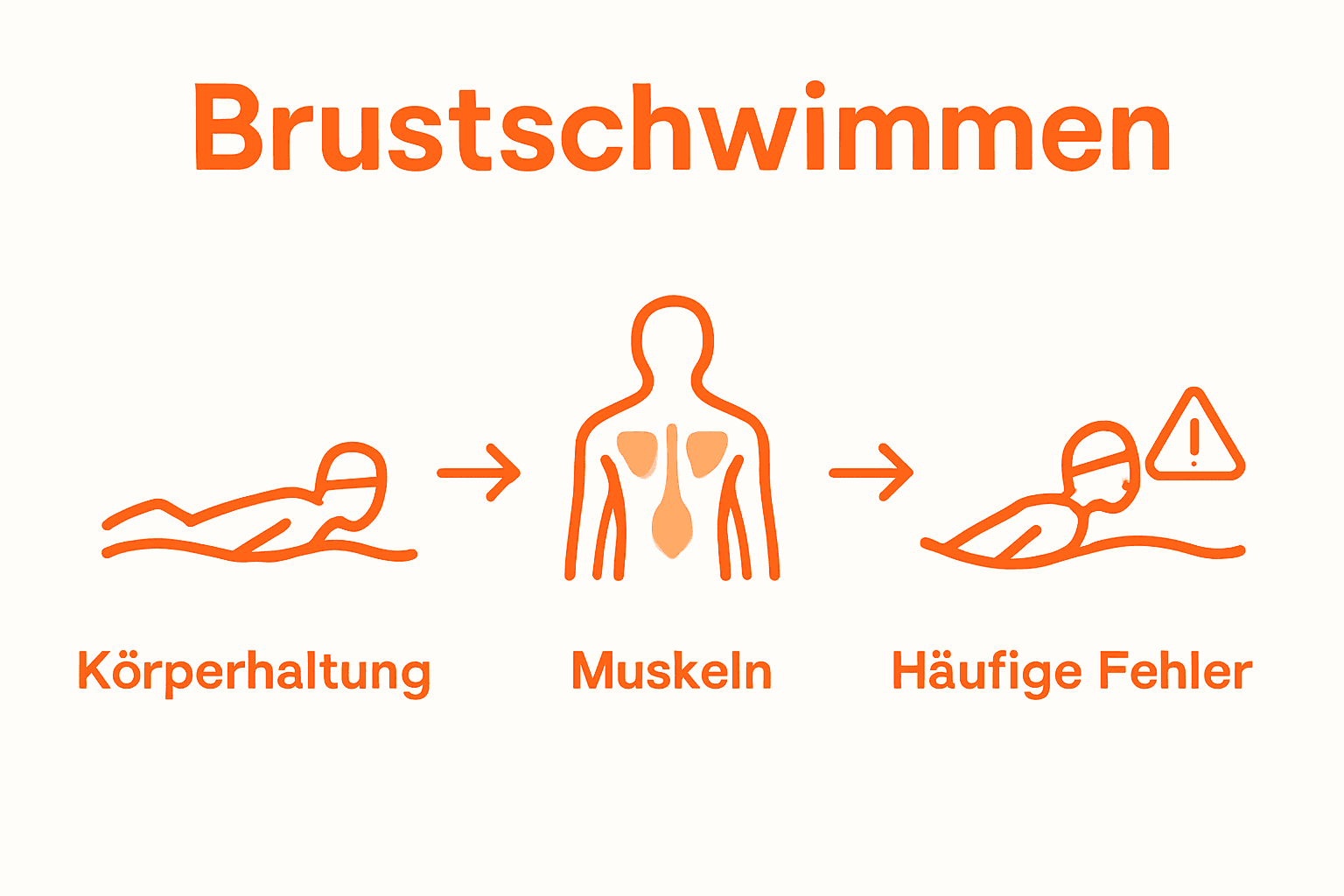 Infografik: Brustschwimmen – Technik, häufige Fehler und Tipps zur Verbesserung