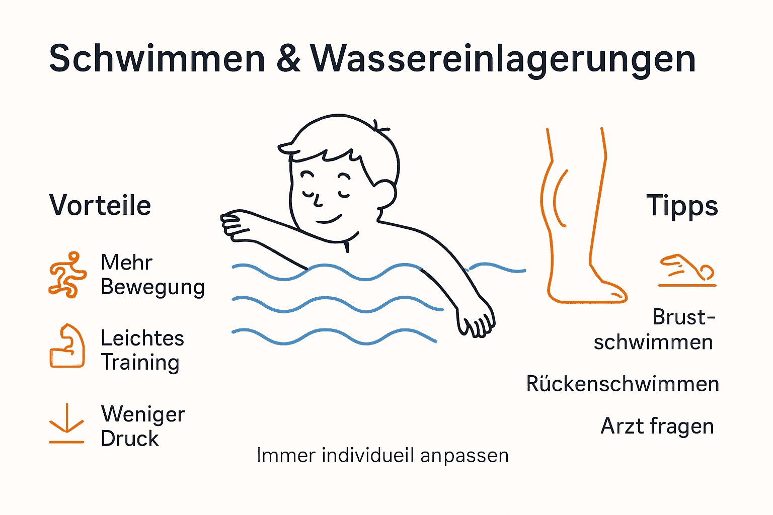 Übersicht: Die wichtigsten Vorteile und praktische Tipps zum Schwimmen bei Wassereinlagerungen