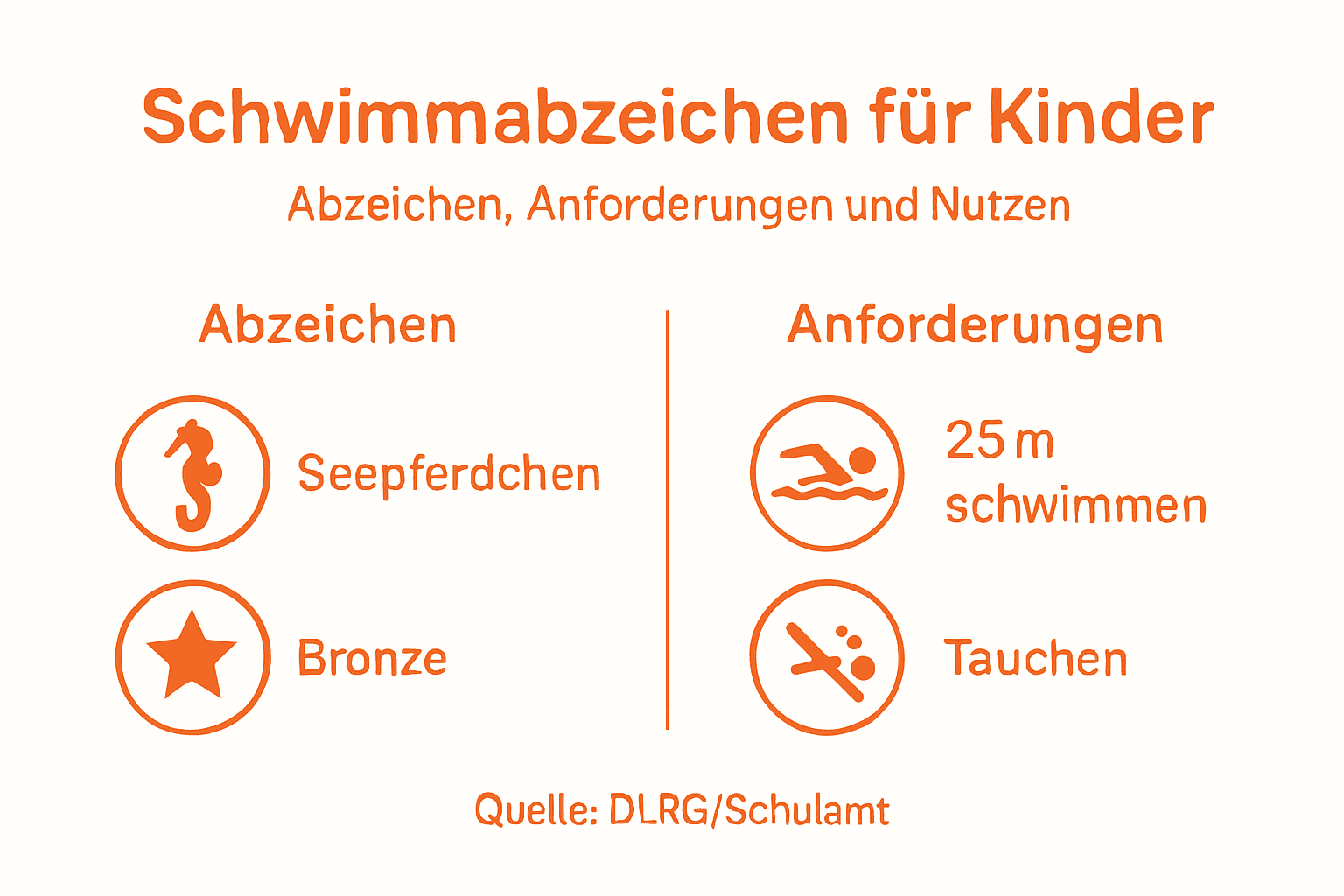 Overview of swimming badges for children – requirements and demands at a glance