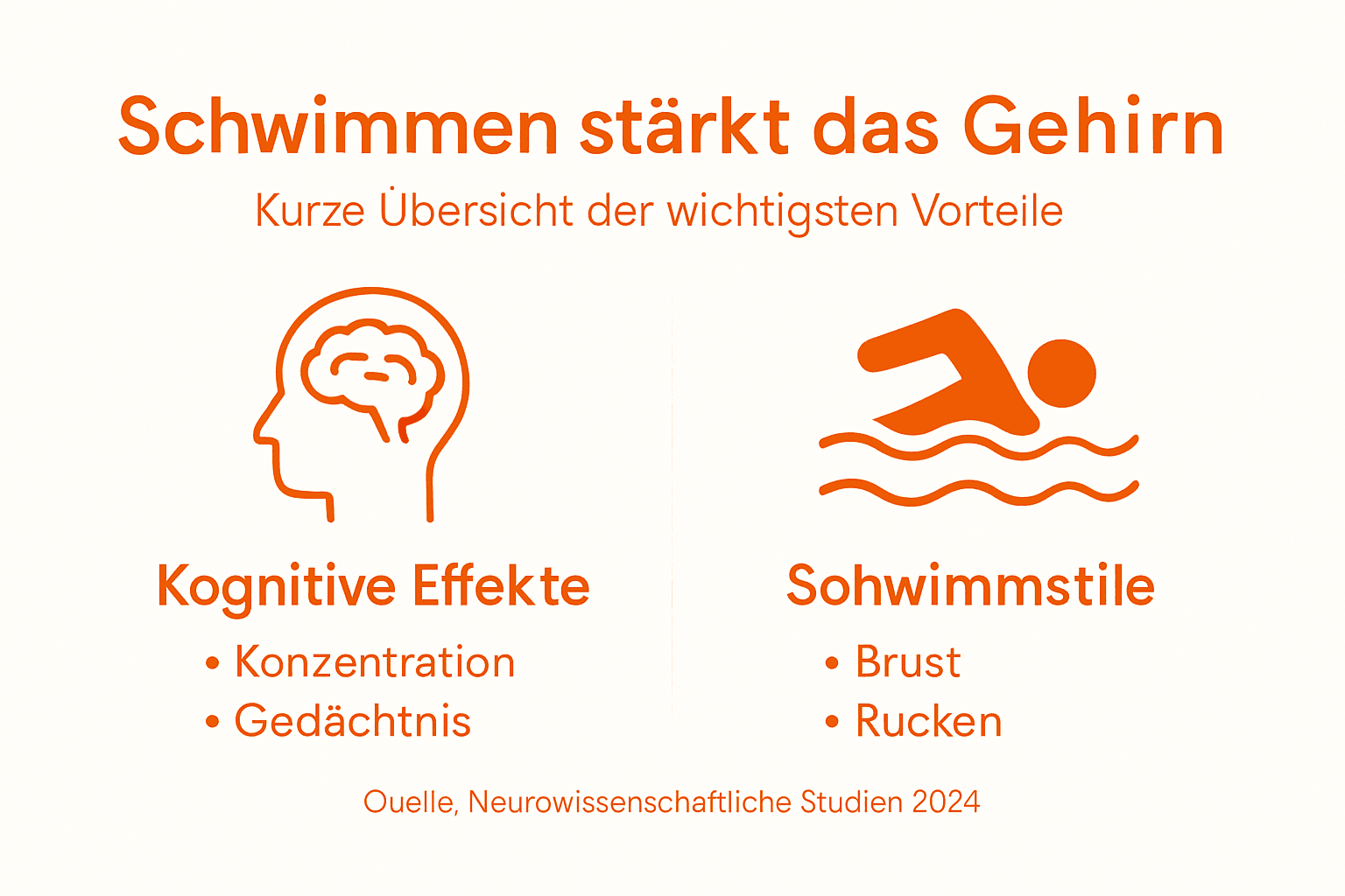 This infographic illustrates how swimming promotes cognitive development in children.