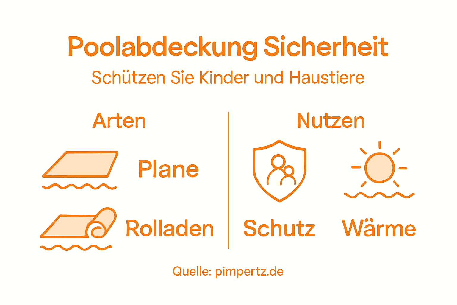 The infographic illustrates how pool covers provide more safety and what other benefits they offer.