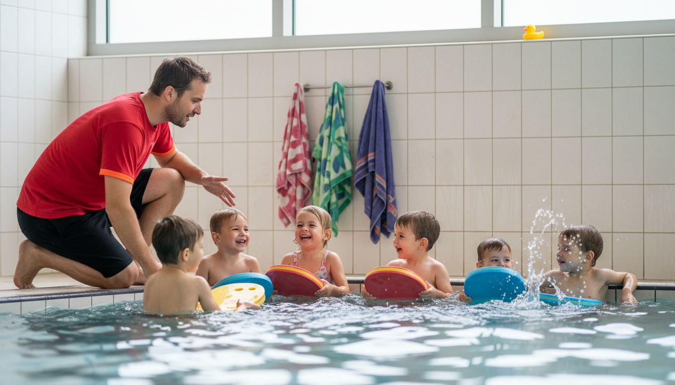 An experienced swimming instructor introduces the new children's course and explains what the young participants can expect.