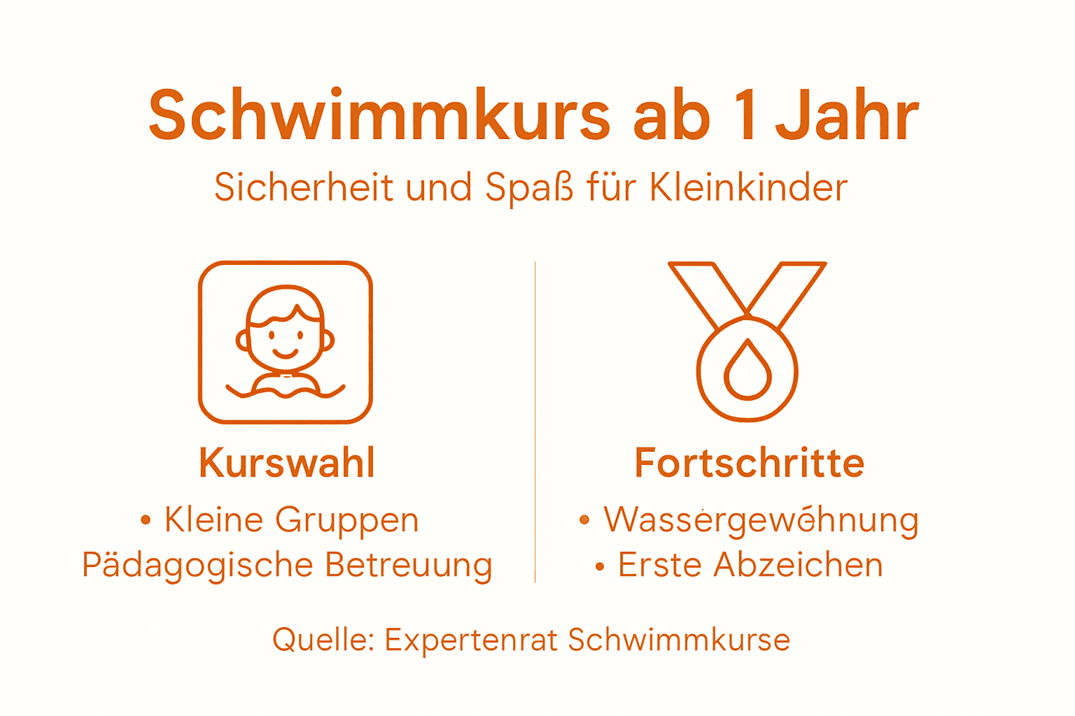 Infographic: All important information about swimming courses for children from 1 year old at a glance