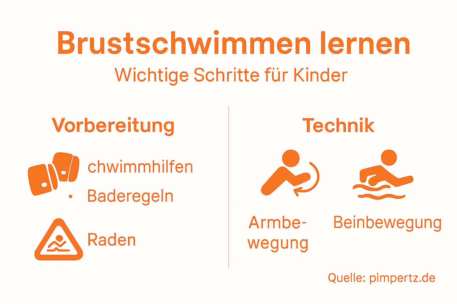 Infographic: Learning Breaststroke – The most important steps for children