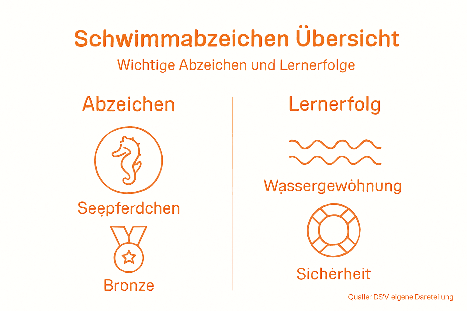 Clear overview: Swimming badges and progress in swimming at a glance