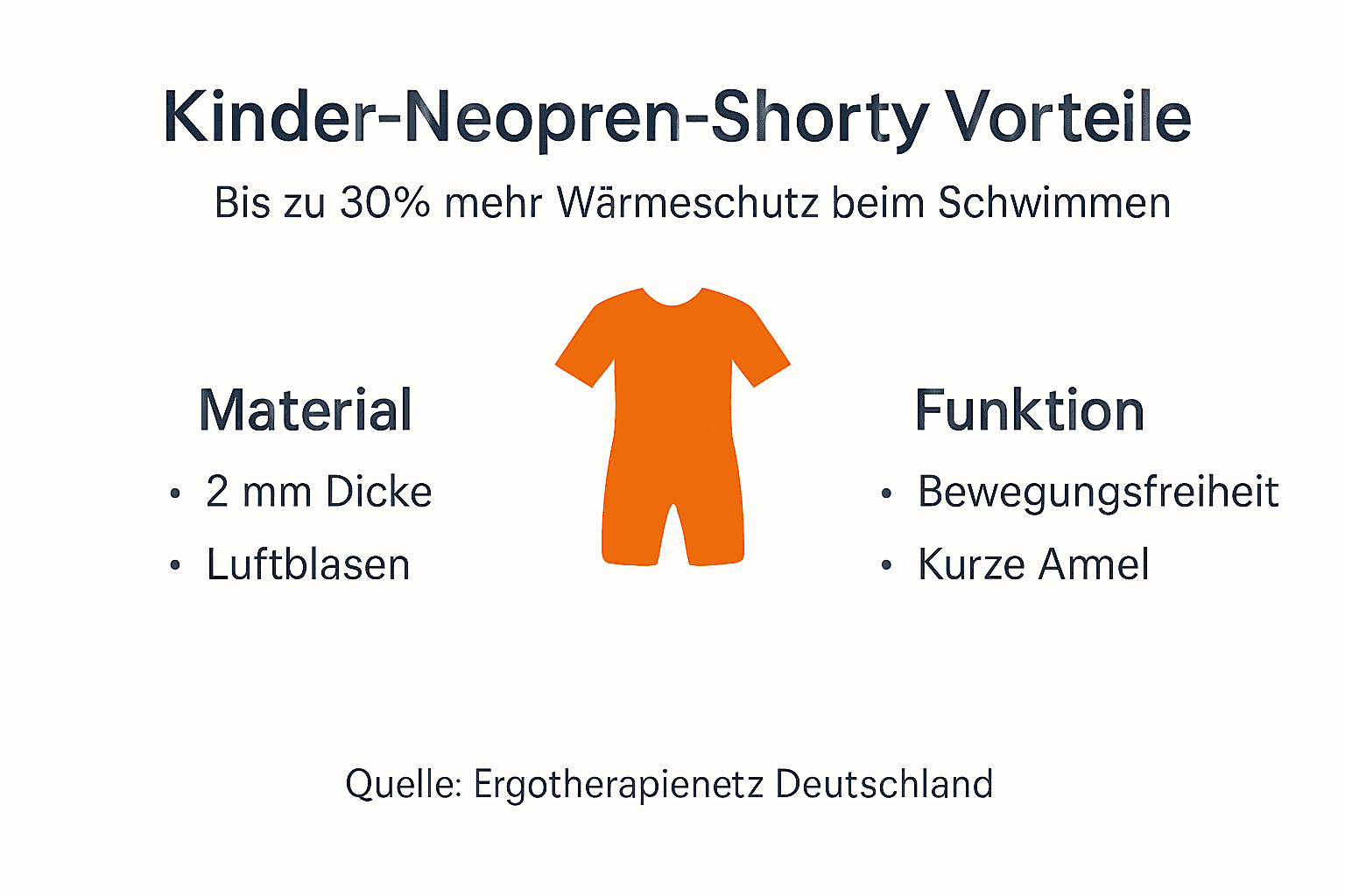 Infographic: The main advantages of neoprene shorties for children at a glance