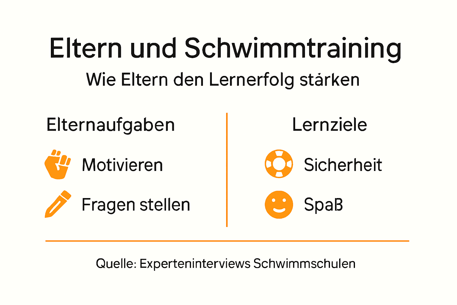 Grafik: Die Rolle der Eltern beim Schwimmtraining – Unterstützung und Zielsetzung